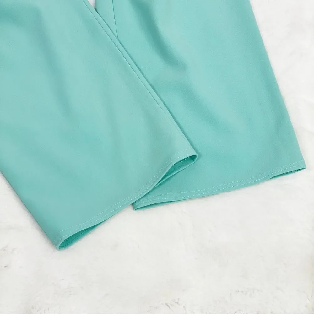 Vince Camuto Flat Front Trousers Straight Leg Pants Seafoam Green 12 - Picture 5 of 10